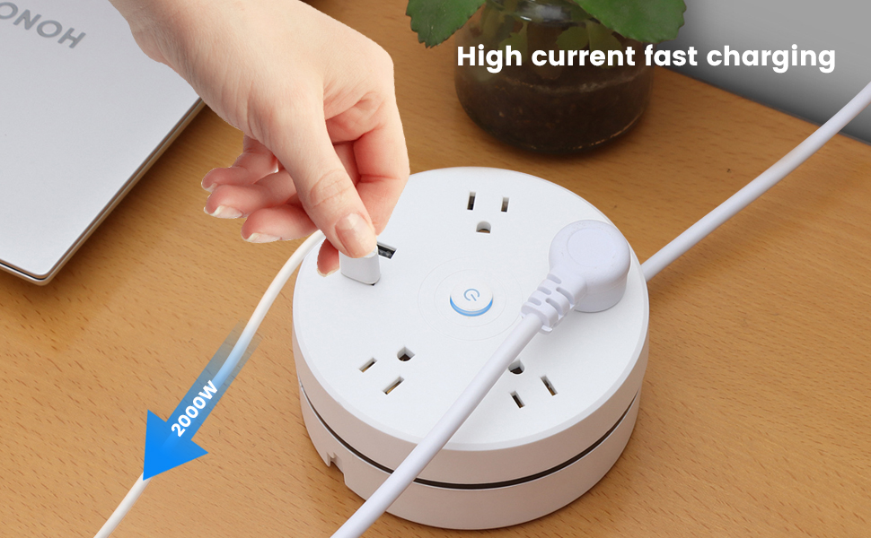 retractable power strip with usb