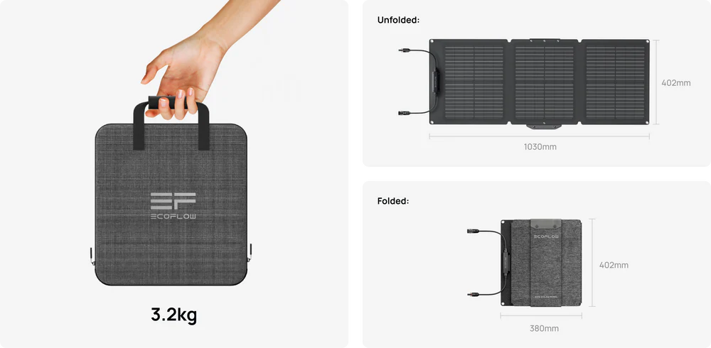 EcoFlow 60W SOlar Panel compact and easy to carry