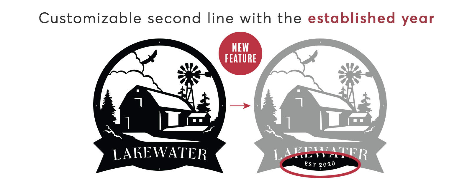 Farmhouse Monogram with EST YEAR
